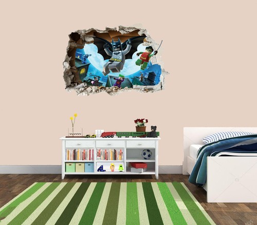 Smashed wall mural - wall, lego