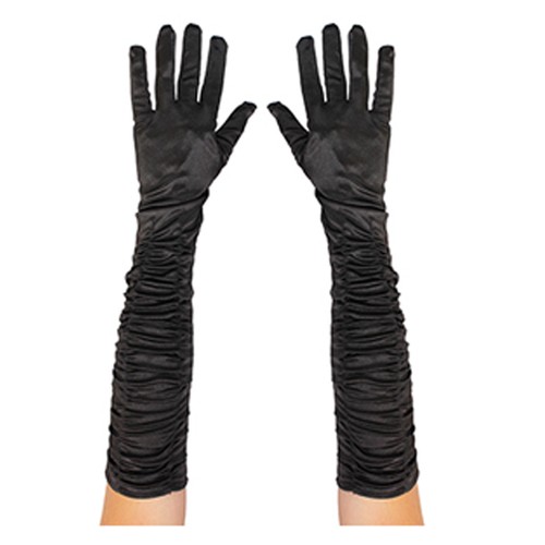 Black crinkled satin - crinkled,