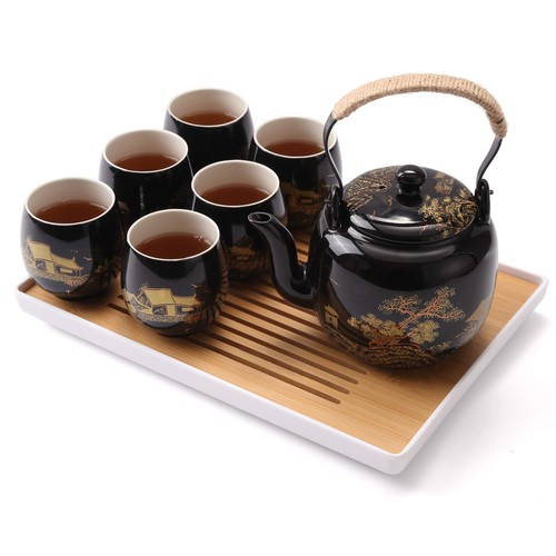 Dujust japanese tea set black - japanese,