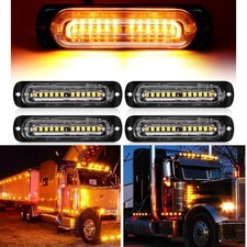 4pcs 12 LED12V 24V Amber