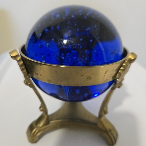 Cobalt blue crystal glass ball - blue,
