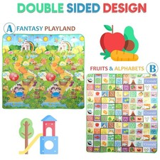 2 SIDE CRAWLING KIDS EDUCATIONAL PLAY MAT GAME,SOFT FOAM PICNIC CARPET 200X180CM