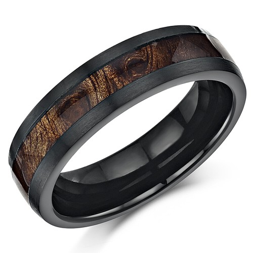 6mm black titanium wedding - 6mm,