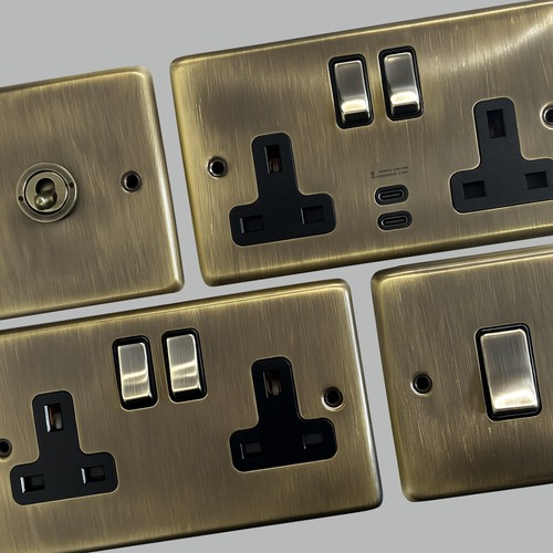Antique brass sockets and - brass,