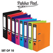 Set of 10 Pukka Lever Arch Files A4 Document / Paperwork Folders For Uni, Office