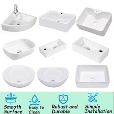 White Bathroom Basin Sink Hand