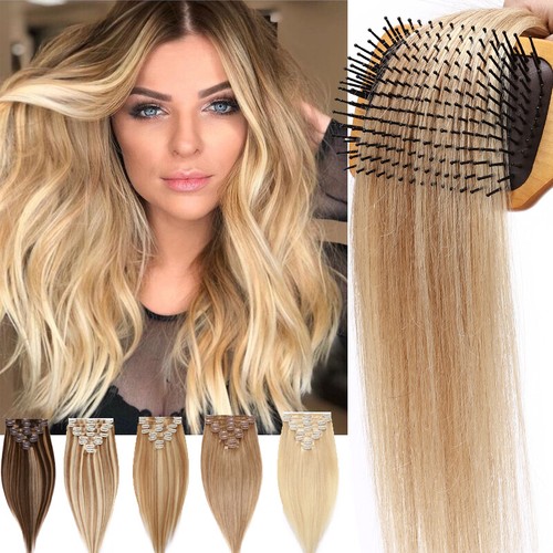 Natural clip human hair - natural, in
