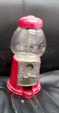 Vintage Carousel Gumball Machine, Red Metal & Glass, 9" Tall