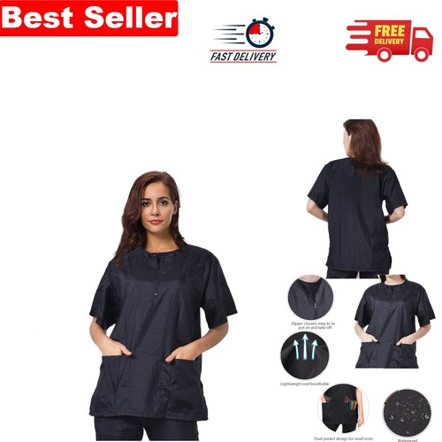 Versatile black groomer smock - black,