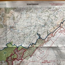 ORIGINAL BRITISH ARMY MAP: SENNYBRIDGE TRAINING AREA, 2015 (120x96cm)
