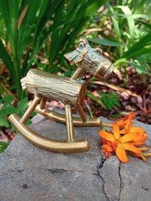 Vintage brass ornate Rocking horse figurines ornaments, equestrian lovers, home