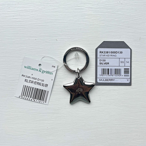 Mulberry silver tone star - mulberry, silver-tone