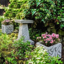 3Pc Stone Birdbath Celtic