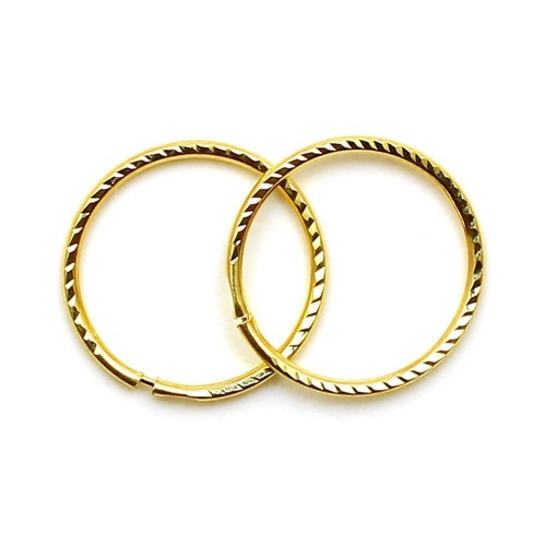 9ct gold hoop earrings - gold, 12mm