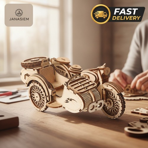 Exquisite wooden motorbike - 3d,