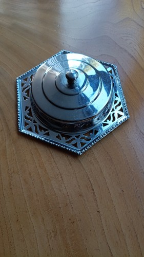 Vintage art deco domed butter - deco,