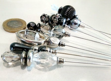 Vintage Bead Hat Pins x 7