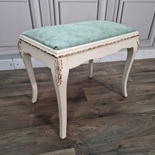Vintage Dressing Table Stool Piano Seat – Carved Detail - French Style Retro