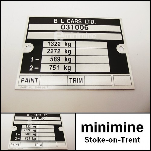 Classic mini chassis plate - mini,
