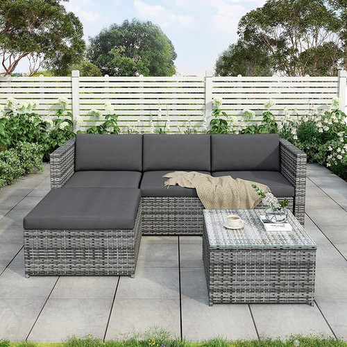 Piece rattan garden corner - rattan,