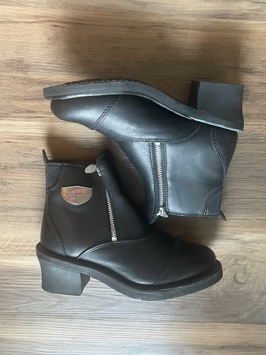 Red wing black leather biker - red,
