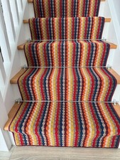 Stripe Stair Rugs Runners Long Bright Multi-Coloured Carpet Rug Stairway Hallway
