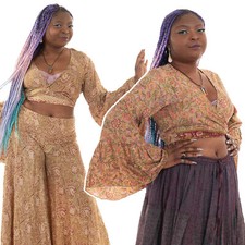 Boho Silk Satin Angel Sleeve