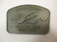 Vintage Belt Buckle Rodbusters Local 426 Ironworker Construction Union