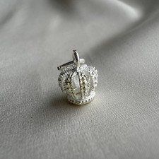 Solid 925 Sterling Silver Crown Royal Charm