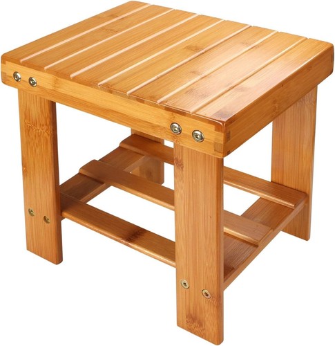 Bamboo shower stool small wood - stool,
