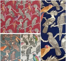 Iliv Aviary Birds Cotton Fabric for Curtain/ Blinds/Upholstery/Craft