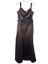 Vera Wang Ladies Dress 16 satin Bronze Brown Capsule Vtg Whimsigoth Y2K Formal
