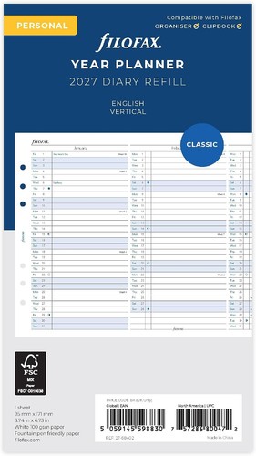 Filofax personal vertical year - personal,