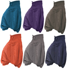 Women Plain Hippie Harem Trouser Aladdin Baggy Loose Fit Genie Gypsy Boho Pants