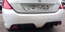 PEUGEOT 308CC MK1 2ND FACELIFT 2012 REAR BUMPER WITH PDC SENSORS WHITE KWED