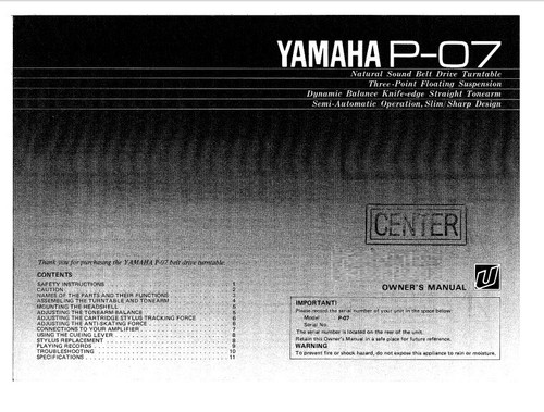 Yamaha belt drive - p-07,