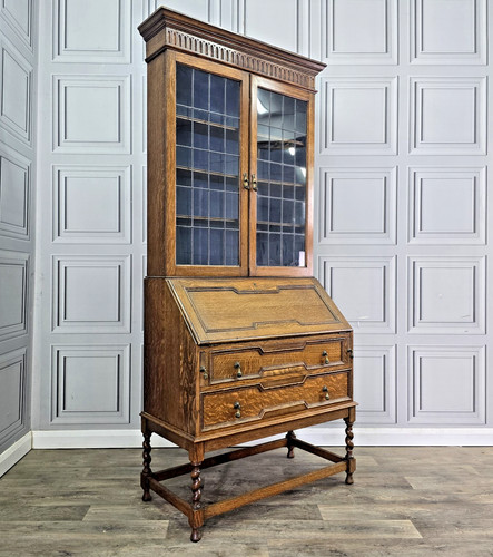 Antique oak bureau - antique,