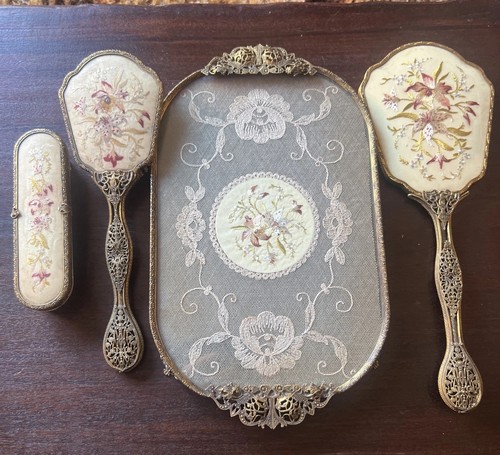 Vintage embroidered filigree - embroidered,