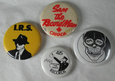 Record Labels Industry 4 X Vintage Early 1980s Pin Button Badges Punk New Wave