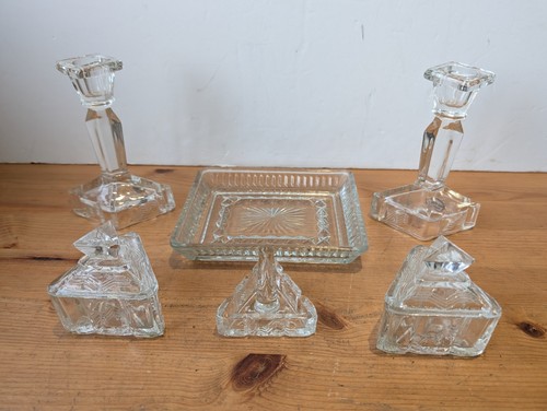 Vintage piece glass dressing - vintage, 6-piece