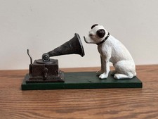 HMV Gramophone Nipper Dog Repro Advertising Figure His Masters Voice  Aged