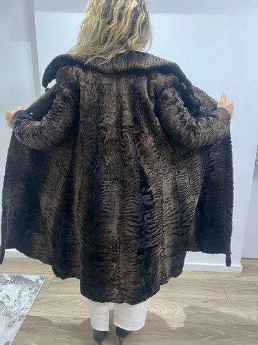 Vintage brown astrakhan fur - astrakhan,