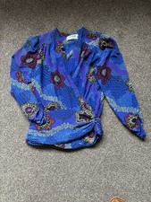 Vintage Zandra Rhodes for Condici Silk Top Size 14 1980s