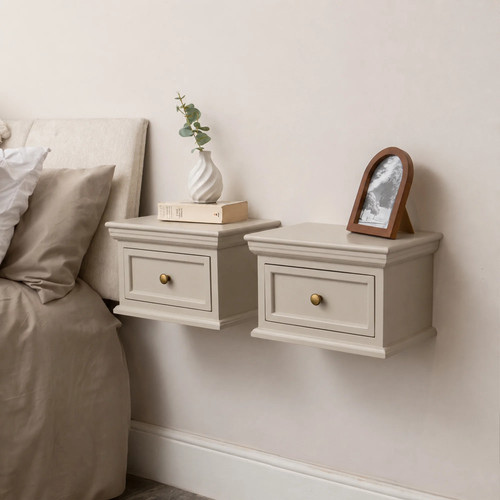 Pair taupe grey wall - of, taupe-grey