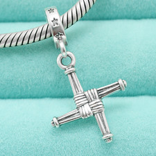 925 Sterling Silver Saint St Brigid's Cross Charm Ireland Pendant For Bracelet