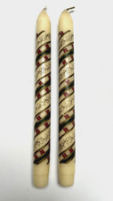 Pair Of Vintage Taper Candle Pair Country Retro Christmas Display Unboxed