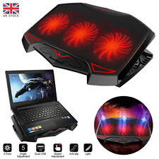 3 Powerful Fans Quiet Laptop Cooler Gaming Cooling Mat Pad Stand Tilt for 12-17"