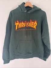 Thrasher Hoodie Long Sleeve Hoodie Pullover Forest Green Mens Small Sweatshirt