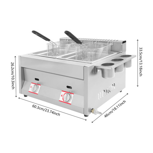 Gas deep fryer with - 6l*2,