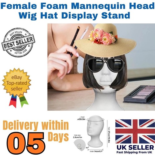 Female foam mannequin head wig - female,